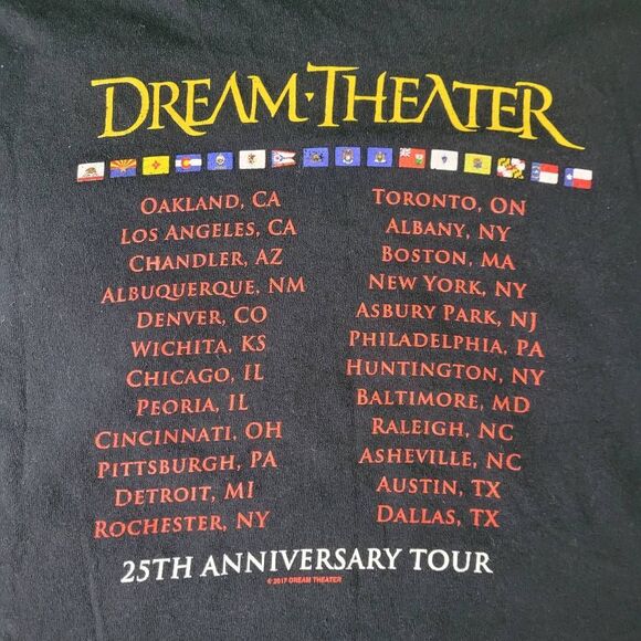 DREAMTHEATER 2017 Images Words & Beyond Tour T-shirt Sz M Black Rock Band Tee - Picture 6 of 8